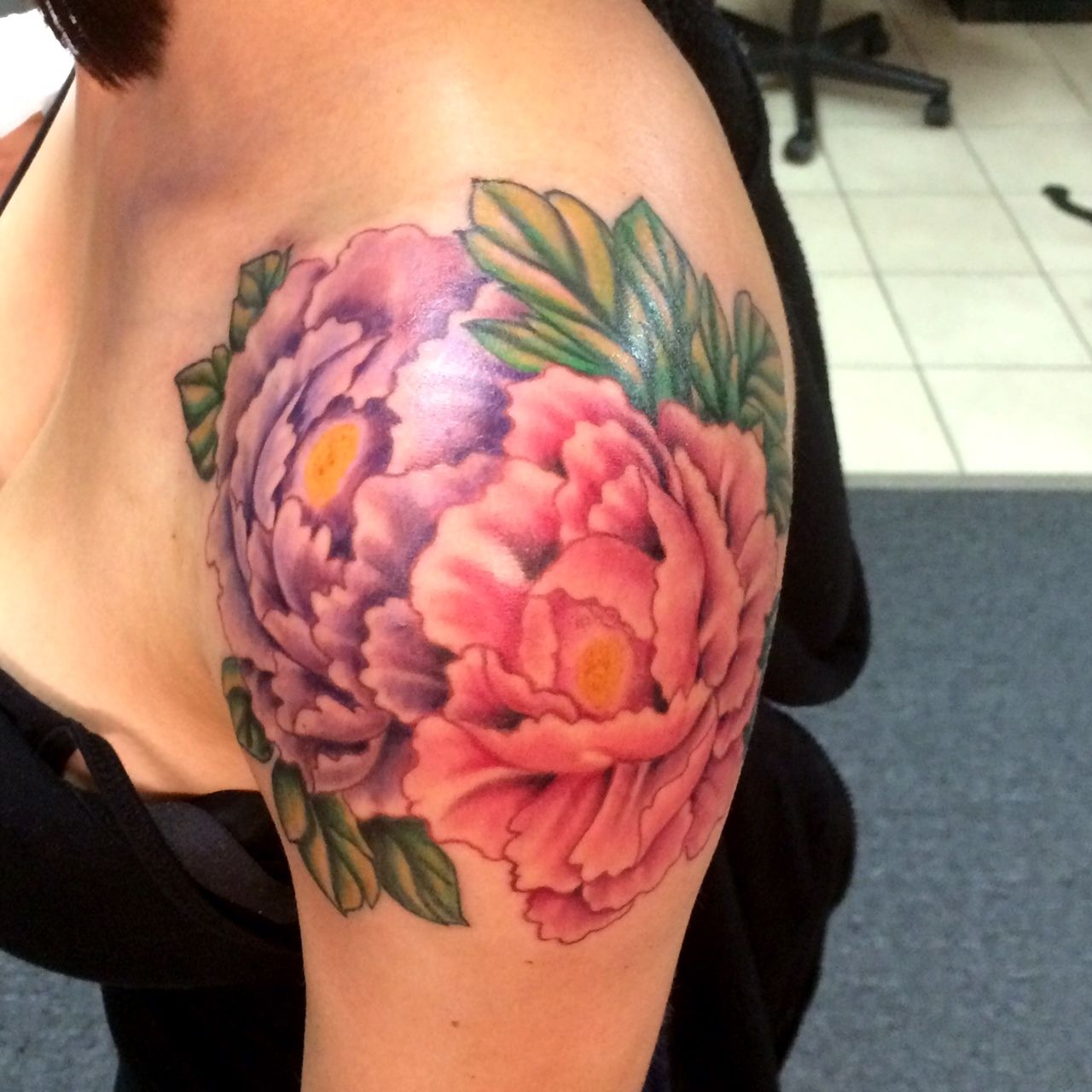 1Sheet Colorful Peony Flowers Tattoo Women Waterproof Temporary Black Tattoo  Sticker Women Wrist Arm Sleeves Tatoo Fake Body Art From Soapsane,  $1,023.36 | DHgate.Com