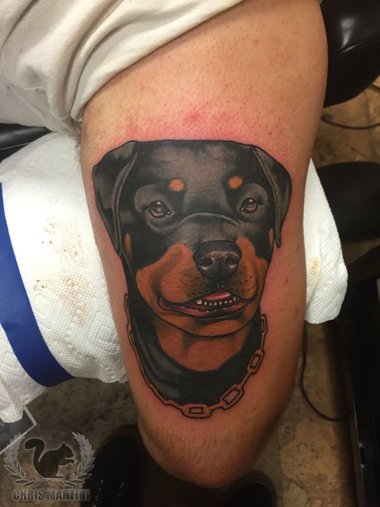 Globus Tattoo Rotorua - Rottweiler tattoo from today. 󾌰 | Facebook