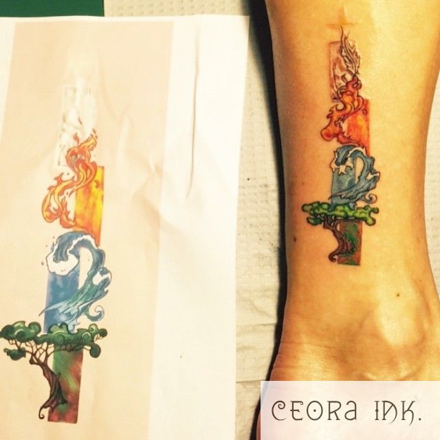 Element Symbols Earth Air Fire Water Tattoo