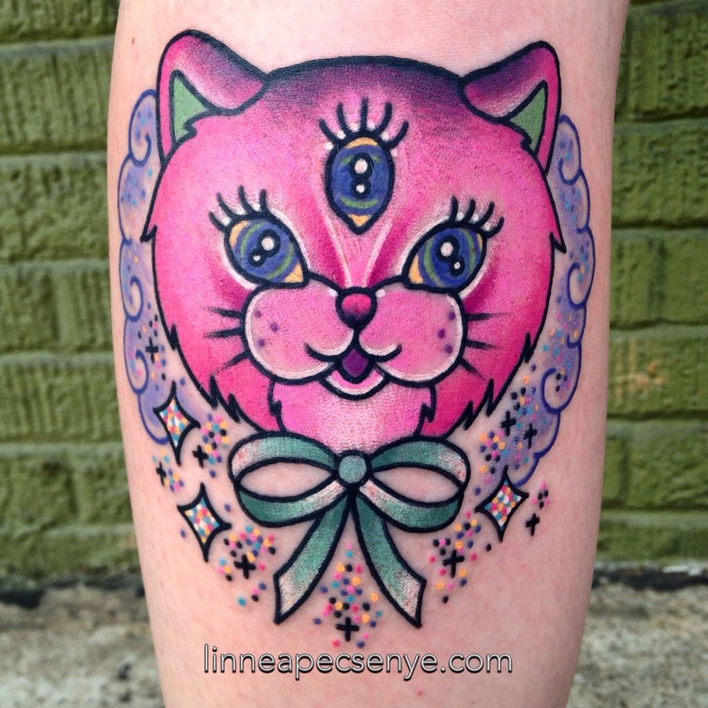 3 Eyes God Cat Tattoo Temporary Arm Leg Unisex Fashion School Girl Tattoo   eBay