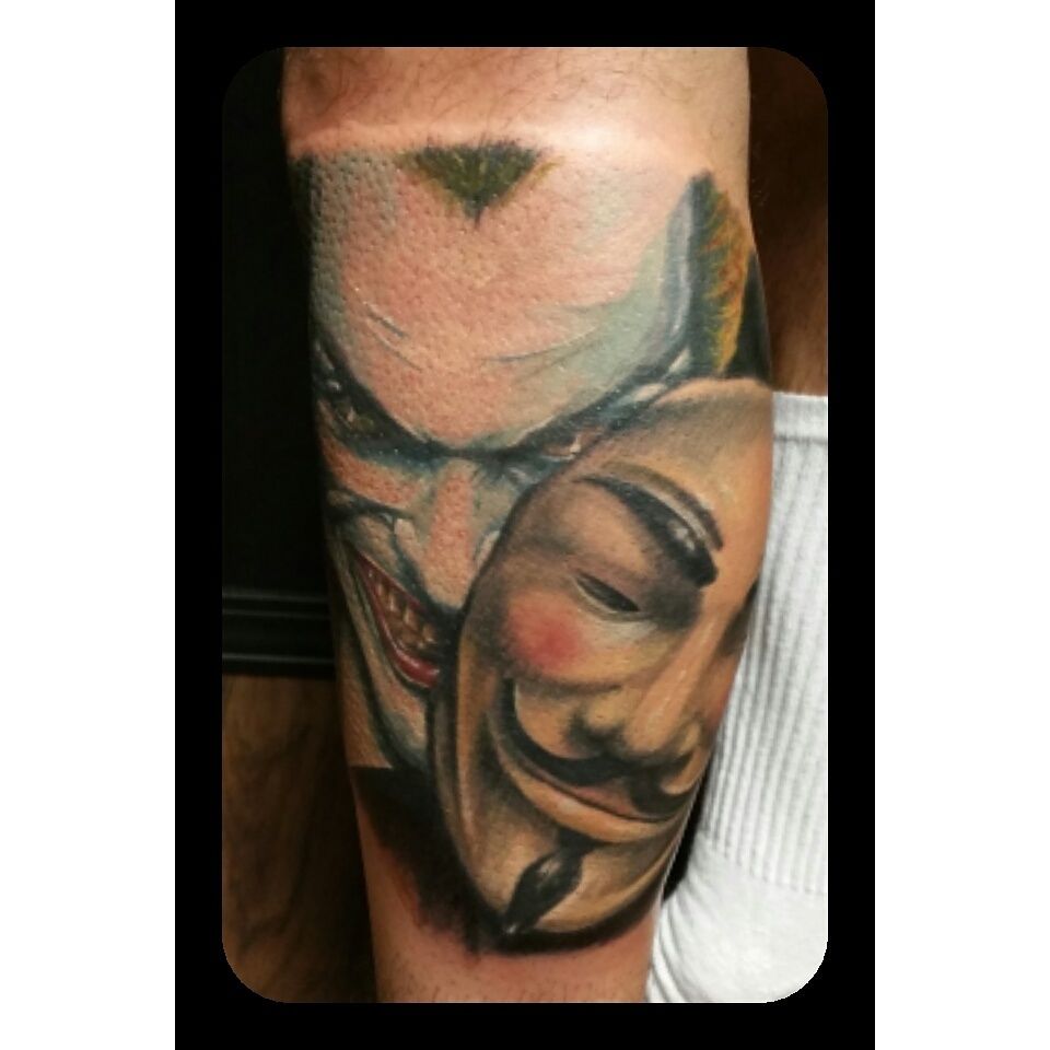 Anonymous with Rose in Fist Done by Vignesh Shiva at Tattoo Temple  Mumbai  rtattoos