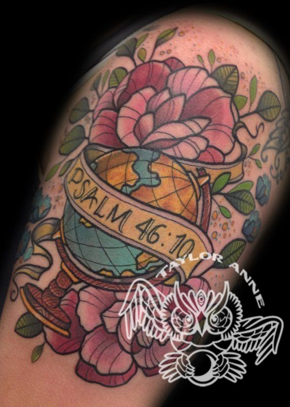 Globe traditional tattoo