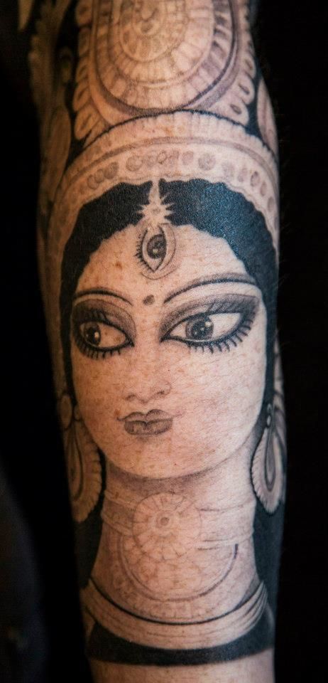Naina Jain - tattoo Artist - Maa Durga Tattoo by : Akash Chandani  @the_inkmann Skin Machine Tattoo Studio Email for appointments :  skinmachineteam@gmail.com | Facebook