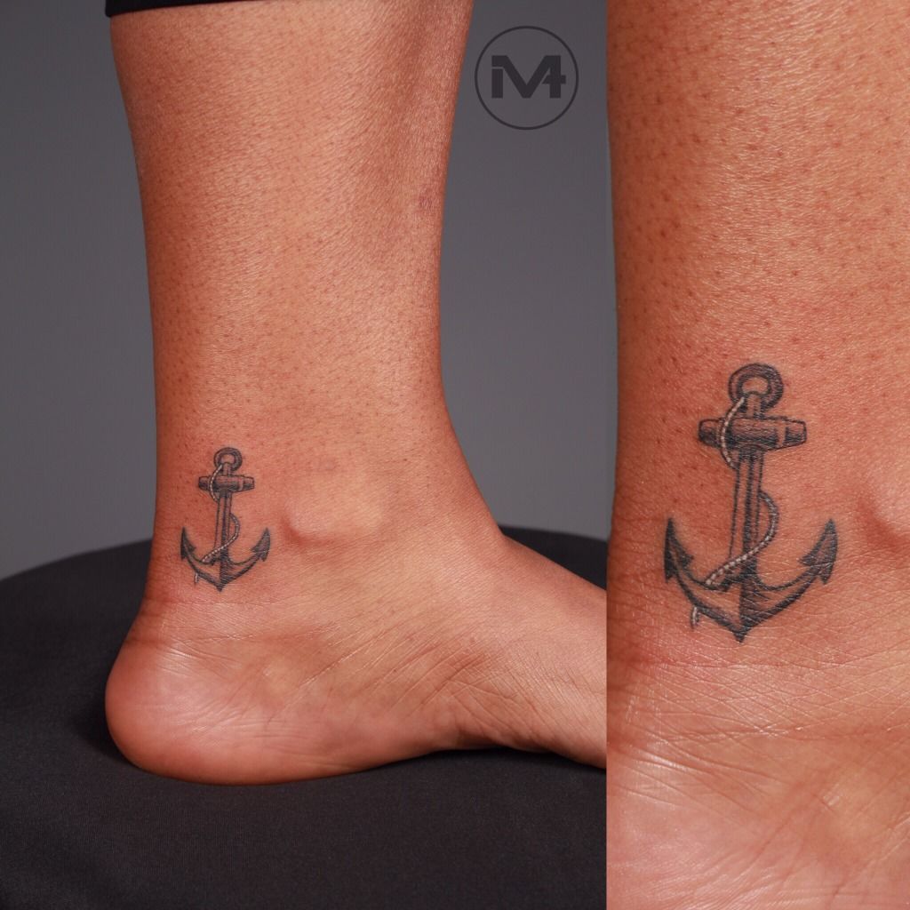 Tiny anchor tattoo on the right inner ankle.... - Official Tumblr page for  Tattoofilter for Men and Women