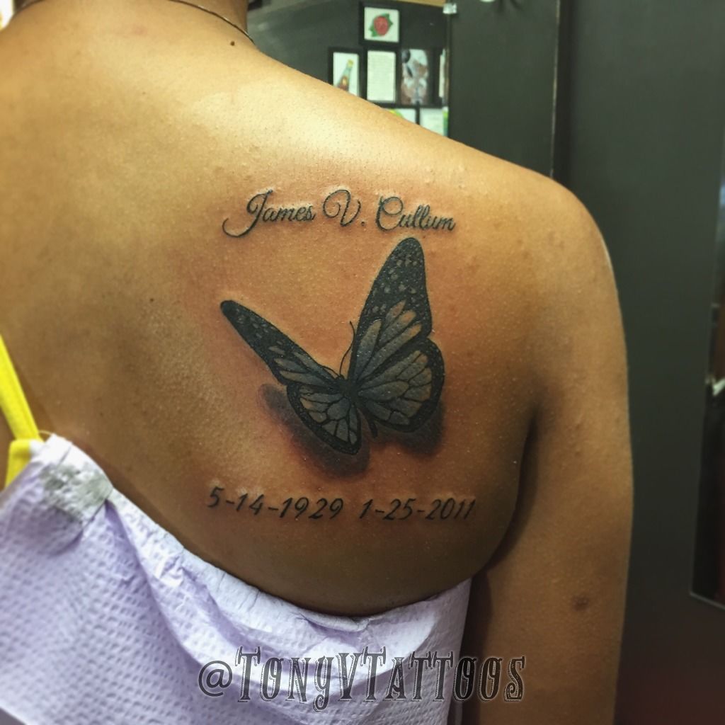 Butterfly in memory of my daughter Done by Cage at Epic Ink Allenton WI   rtattoo