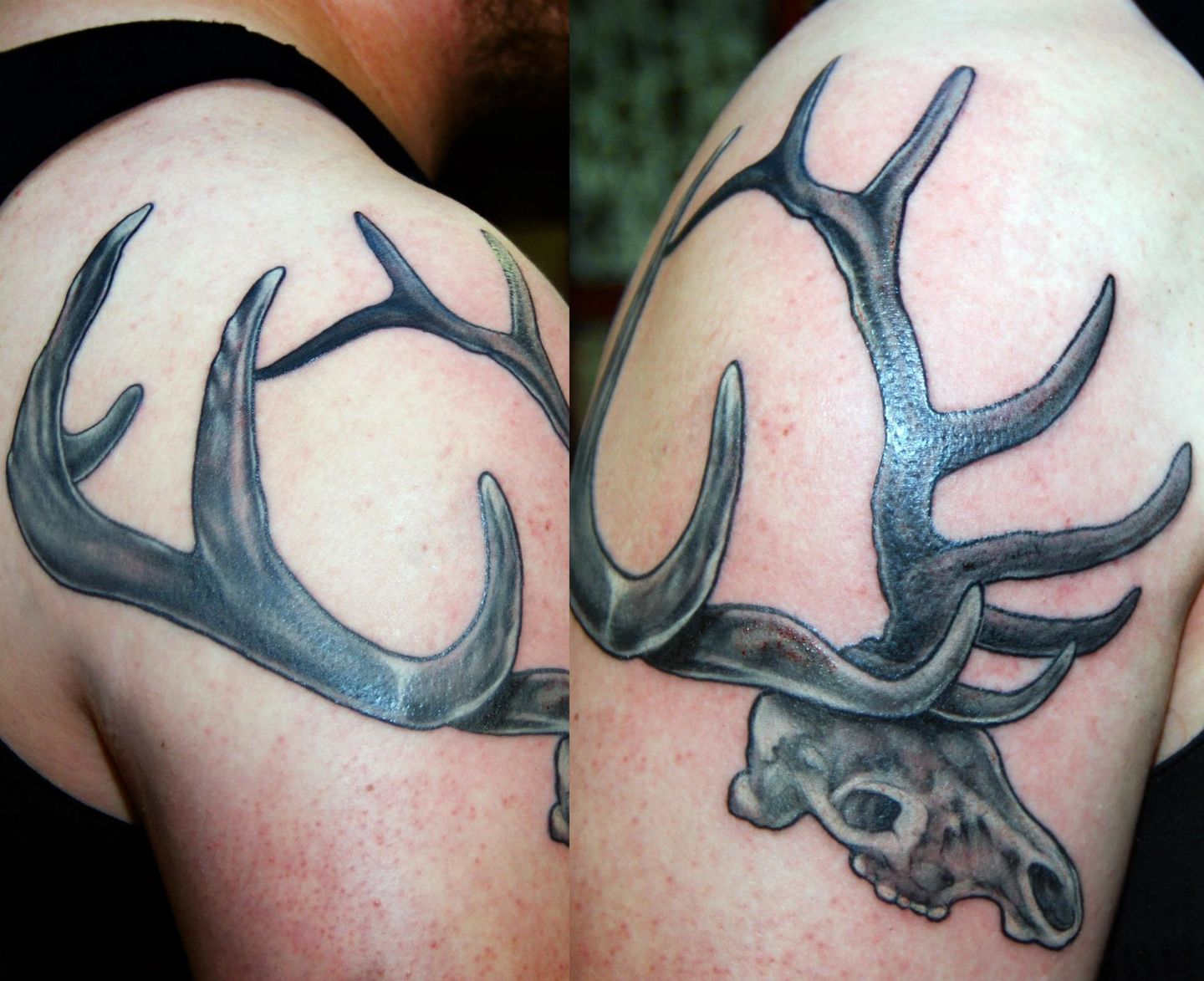 Black Deer Antler on Wrist Tattoo Idea