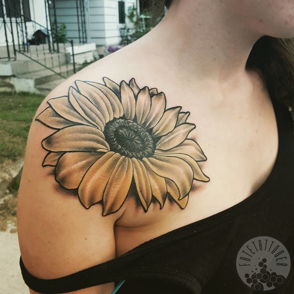fatetattooer:sunflower-sunflower-tattoo-sunflower-tattoos-shoulder ...