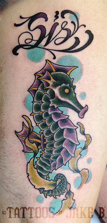 Seahorse tattoo - Bunker Tattoo - Quality tattoos