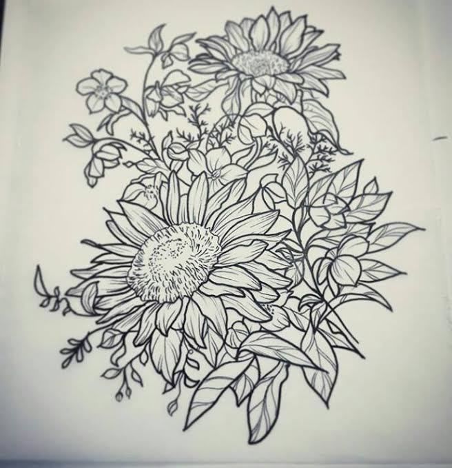 moderninkfremantle:tattoo-flash-artwork-drawing-flower-linework-art ...