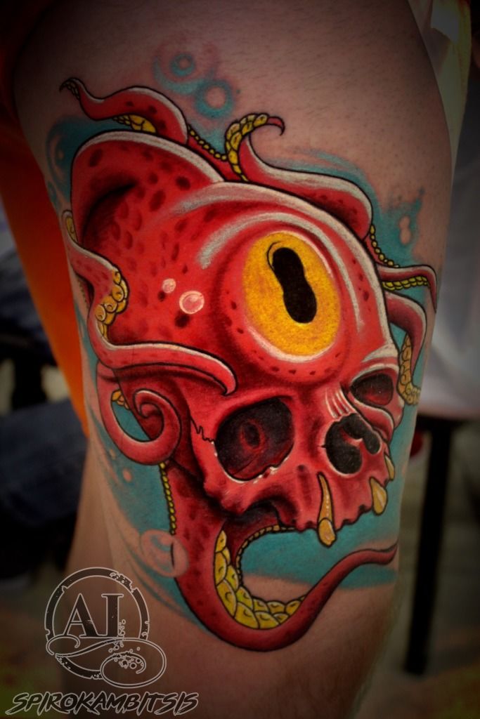 Oliver Stöckert  Octopus Skull Tattoo