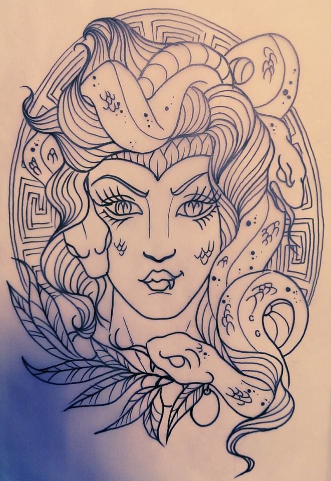 Medusa Gorgon Tattoo Sketch Medusa Gorgon Tattoo Design Medu - Inspire  Uplift