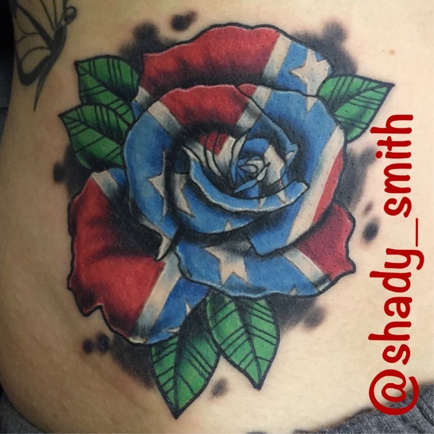 Rebel Flag Rose Tattoos