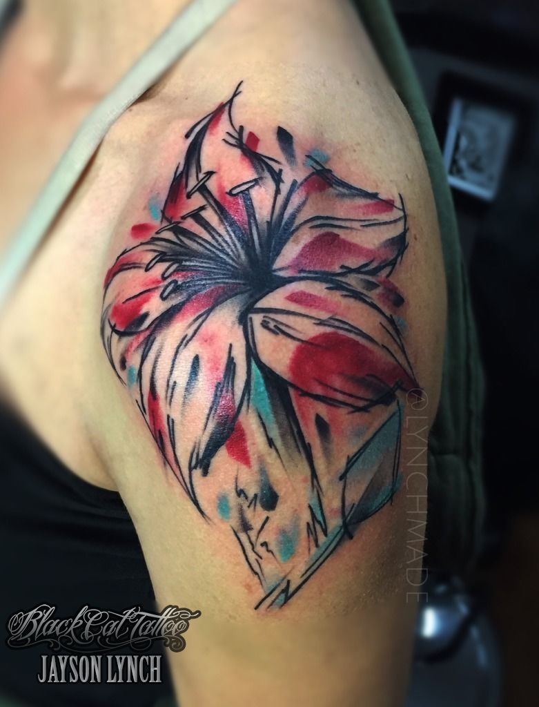 Incredible watercolor lily flower done by tattooando Tat  Flickr