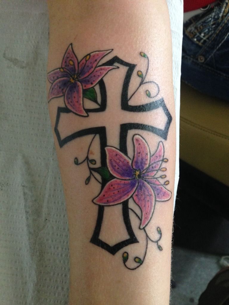 Flower Cross Tattoo  The Order Custom Tattoos  The Order Custom Tattoos