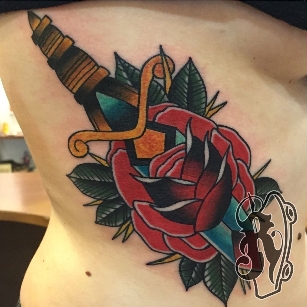 Small rose on the side by Conz Thomas - Tattoogrid.net
