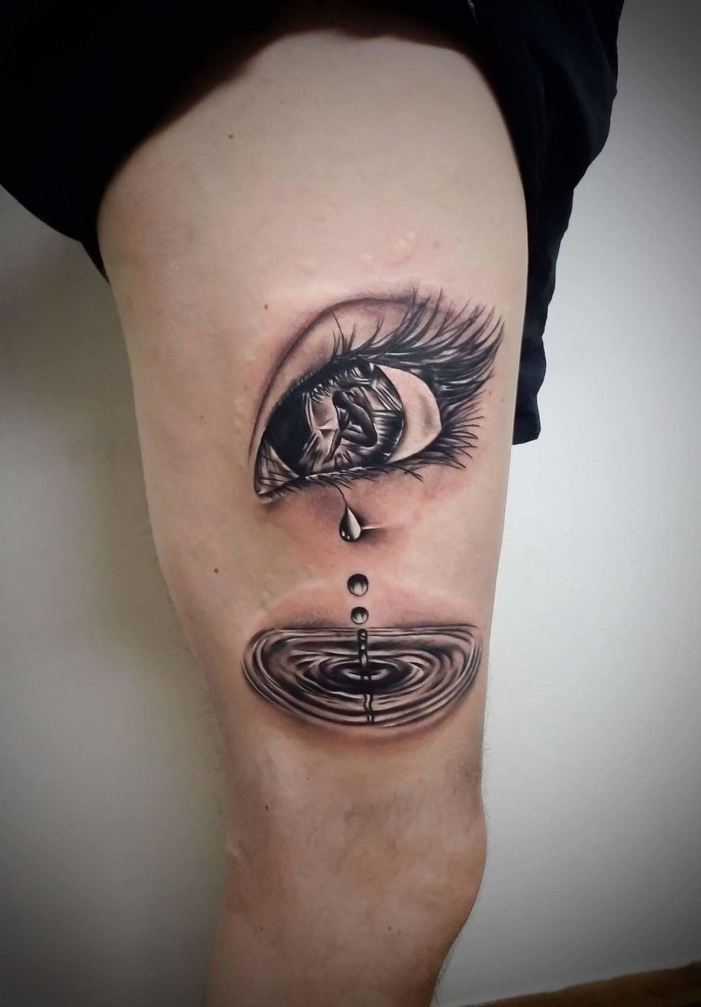 Teardrop tattoo Tears, water drops, triangle, monochrome, black png |  PNGWing