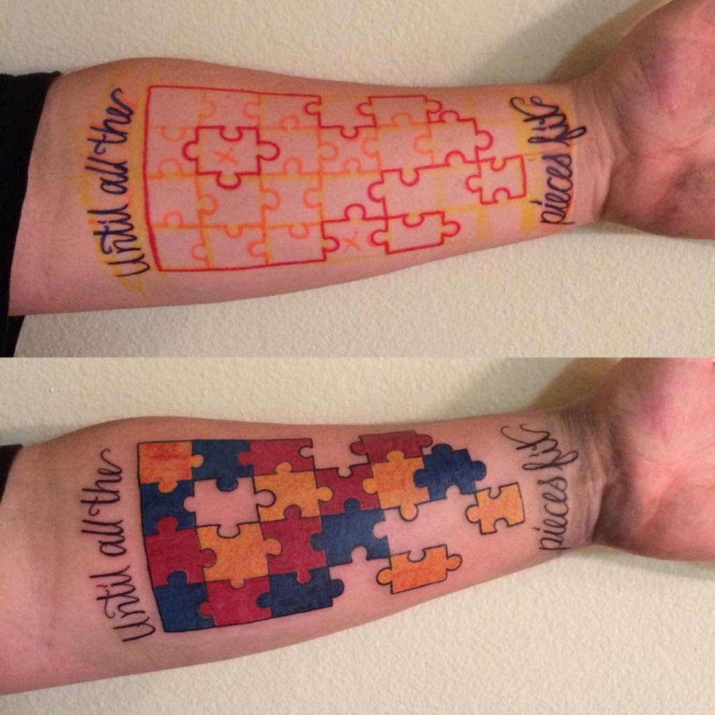Brigitte Tattoos  Showing her son support with this puzzle piece for autism  awareness Thank you madame  Facebook