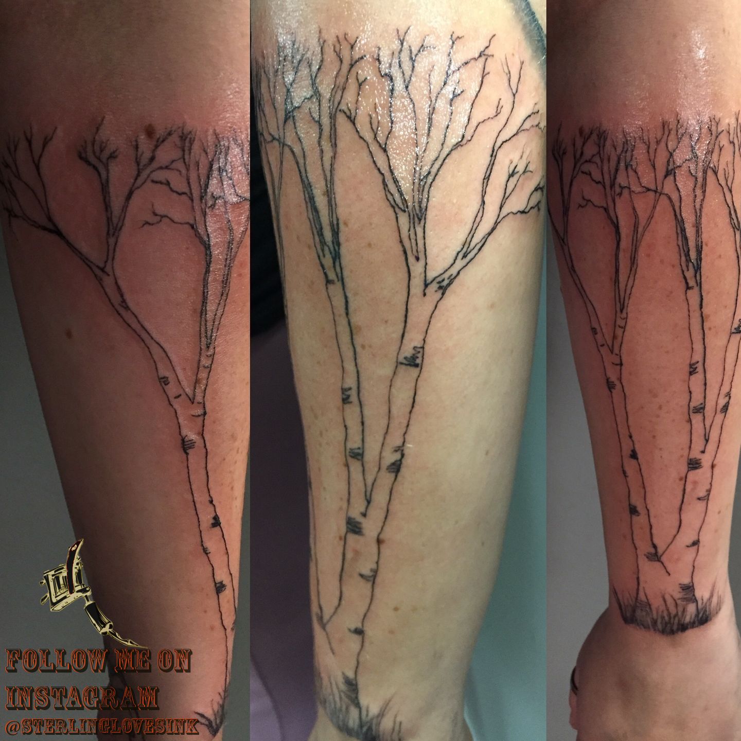 Birch branch tattoo on the forearm  Tattoogridnet