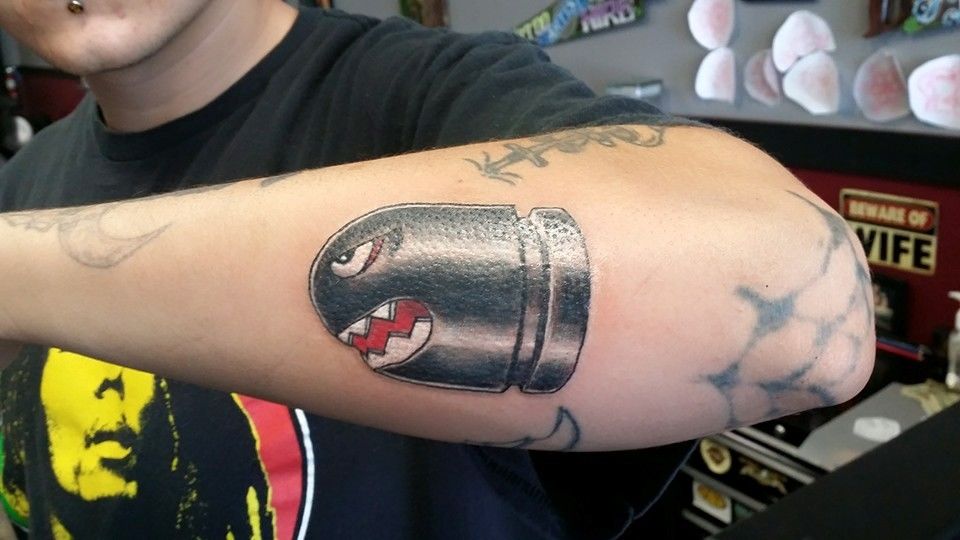 Mikiri Tattoo  Tattoo du jour The Super Mario Bullet Bill chouette  séance   Facebook