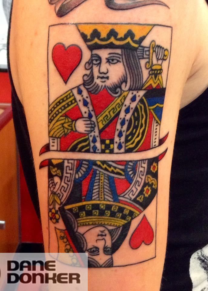 Tattoo uploaded by Robert Davies  King and Queen Tattoo artist unknown  kingandqueen kingandqueentattoo king queen playingcard  playingcardtattoo cardtattoos  Tattoodo