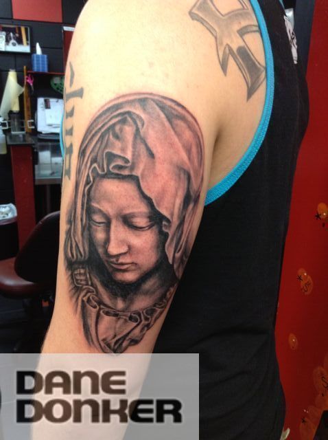 mother mary and baby jesus tattoo