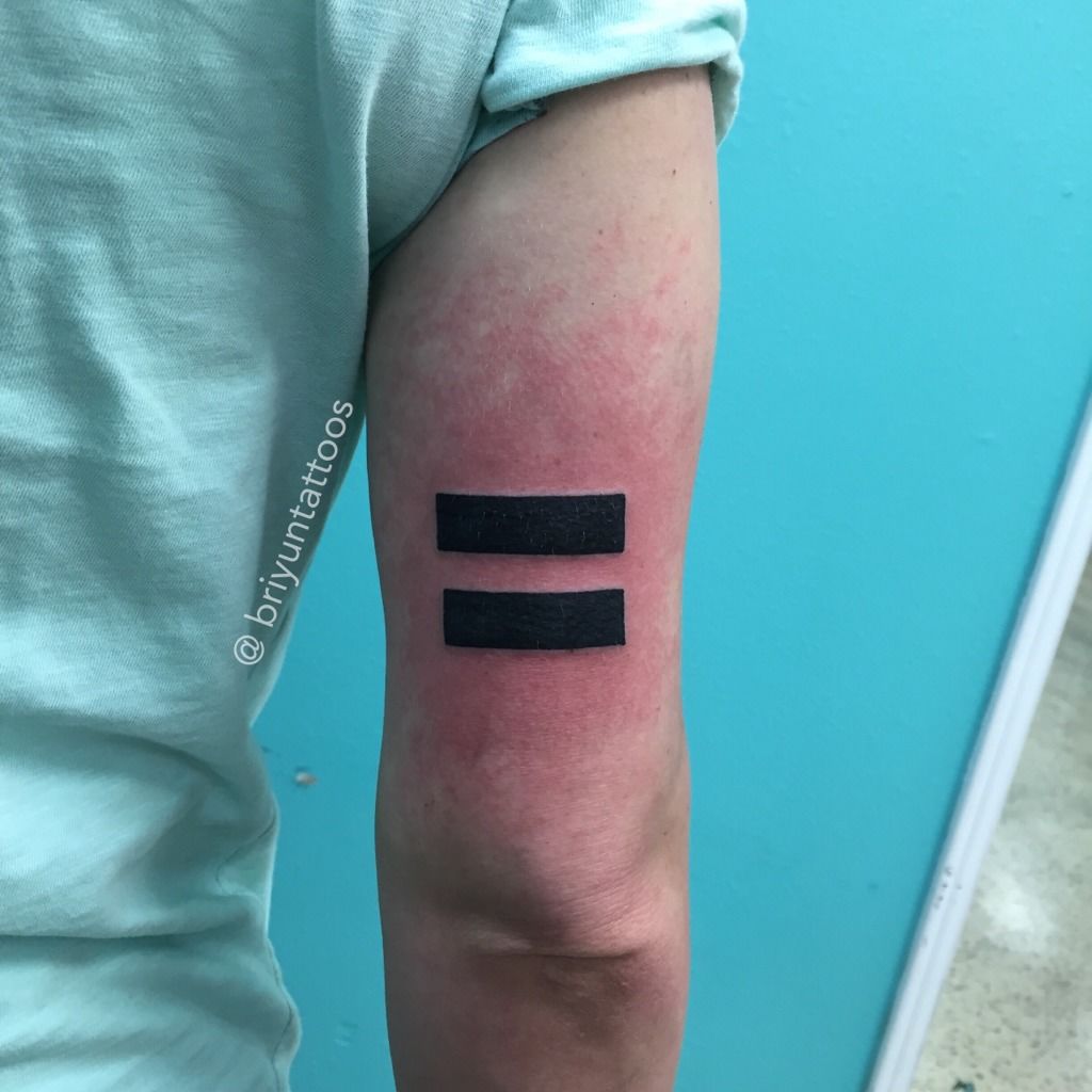 equal symbol tattoo