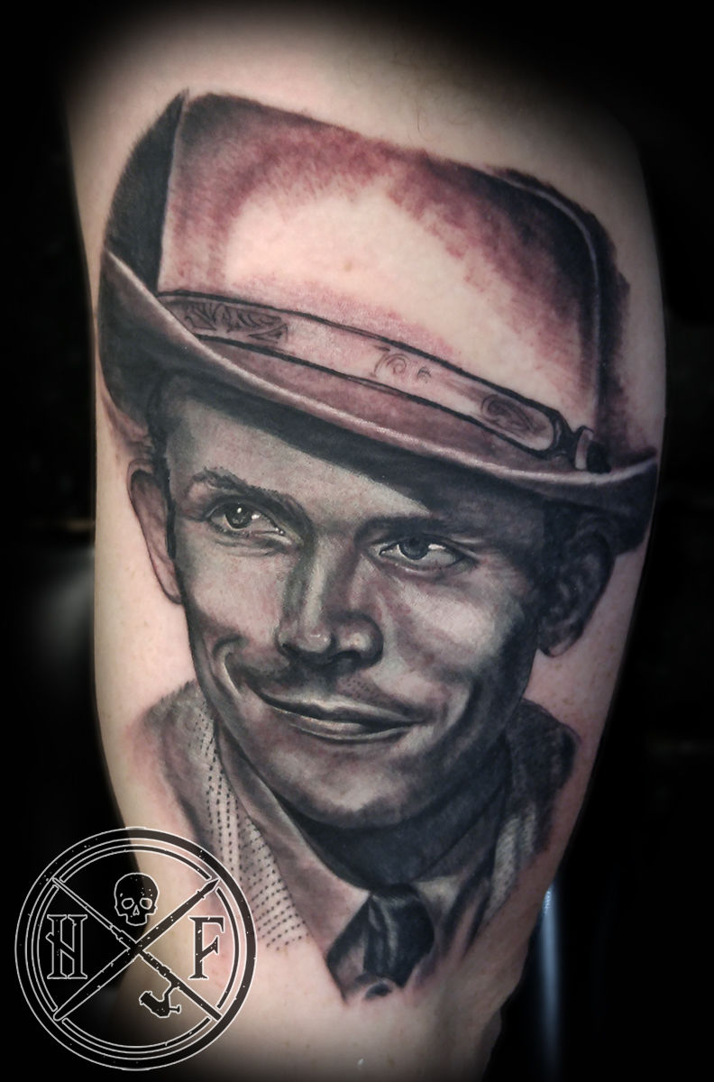 Hank Williams Portrait by Visiting Artist  Ross Lloyd TattooNOW