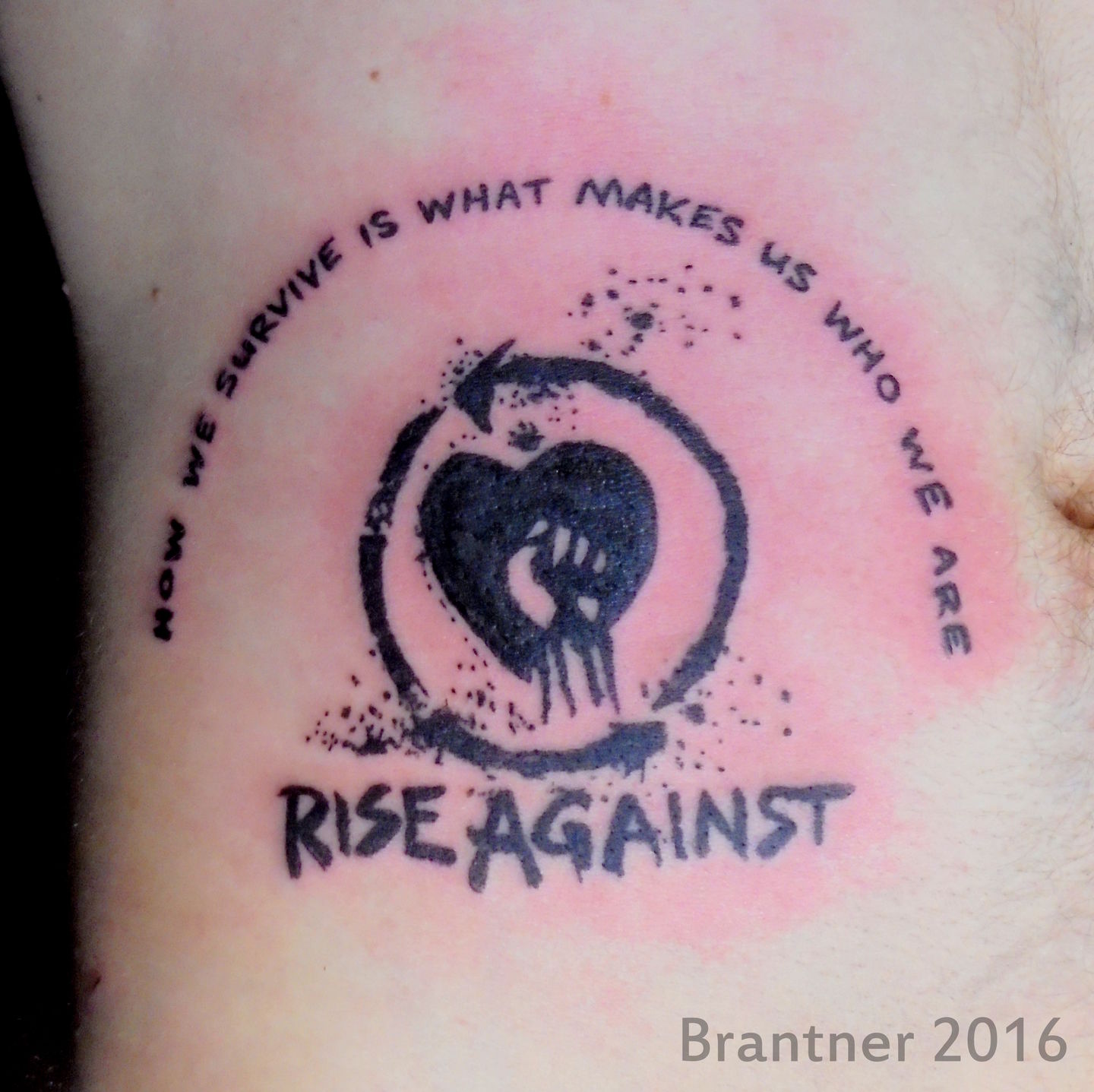 Rise Against heart fist symbol added to my arm today by the awesome  Elizabeth Neronski at Art for Life in Keene NH  rtattoos