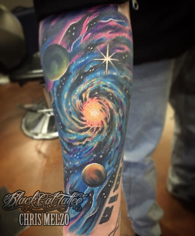 Persus Watercolor Astronaut Galaxy Space Astronomy Temporary Tattoo   MyBodiArt