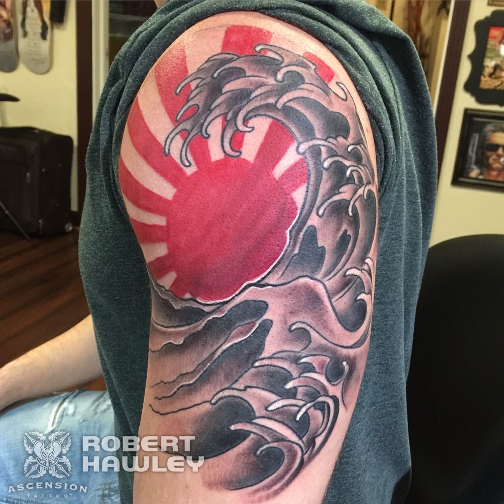 Traditional Japanese Waves Airbrush Tattoo Stencils
