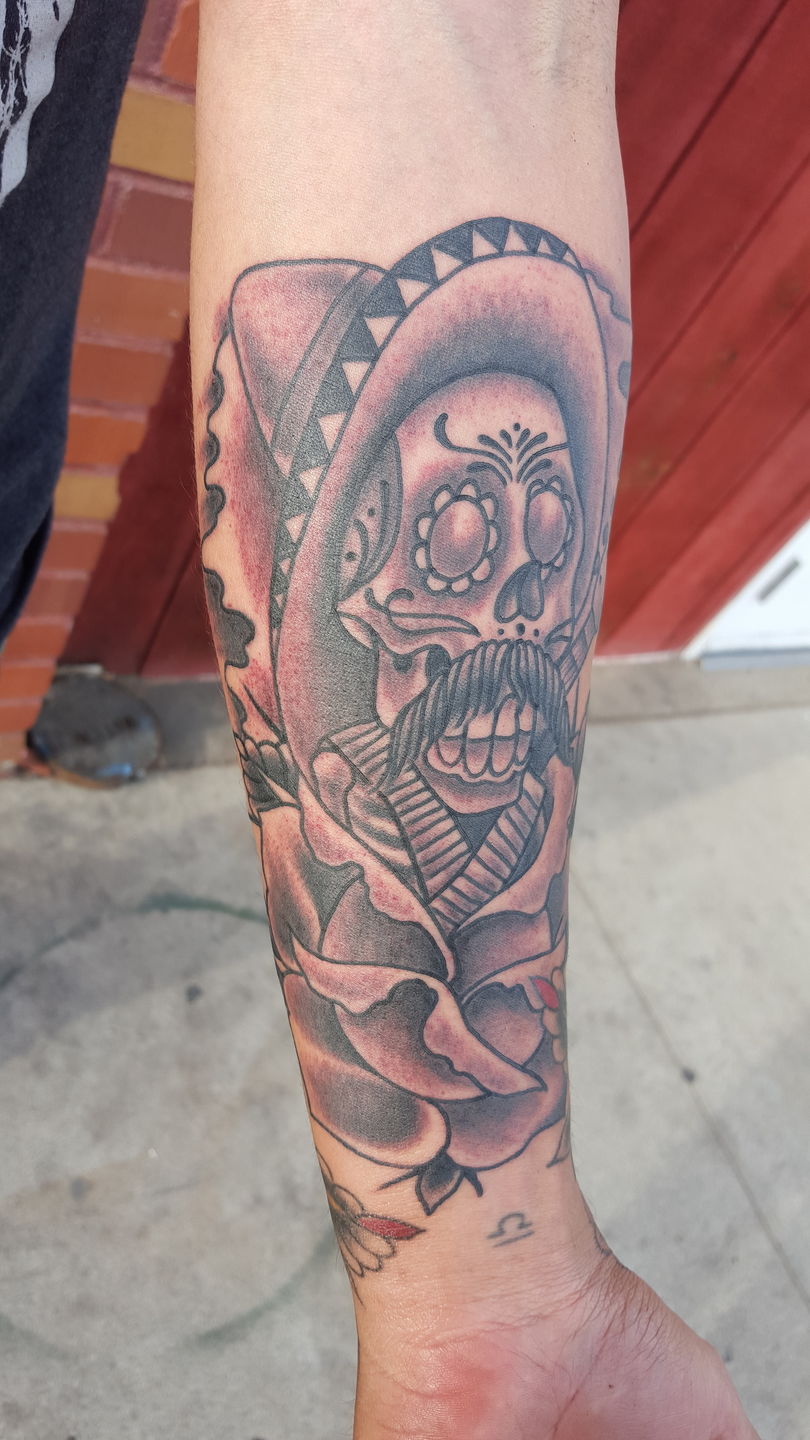 Black Market Art Ortiz Chicano Borracho Skeleton Tattoo TShirt S Small  Gray NEW  eBay