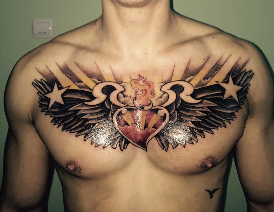 Middle Chest Heart Tattoo  Best Tattoo Ideas Gallery