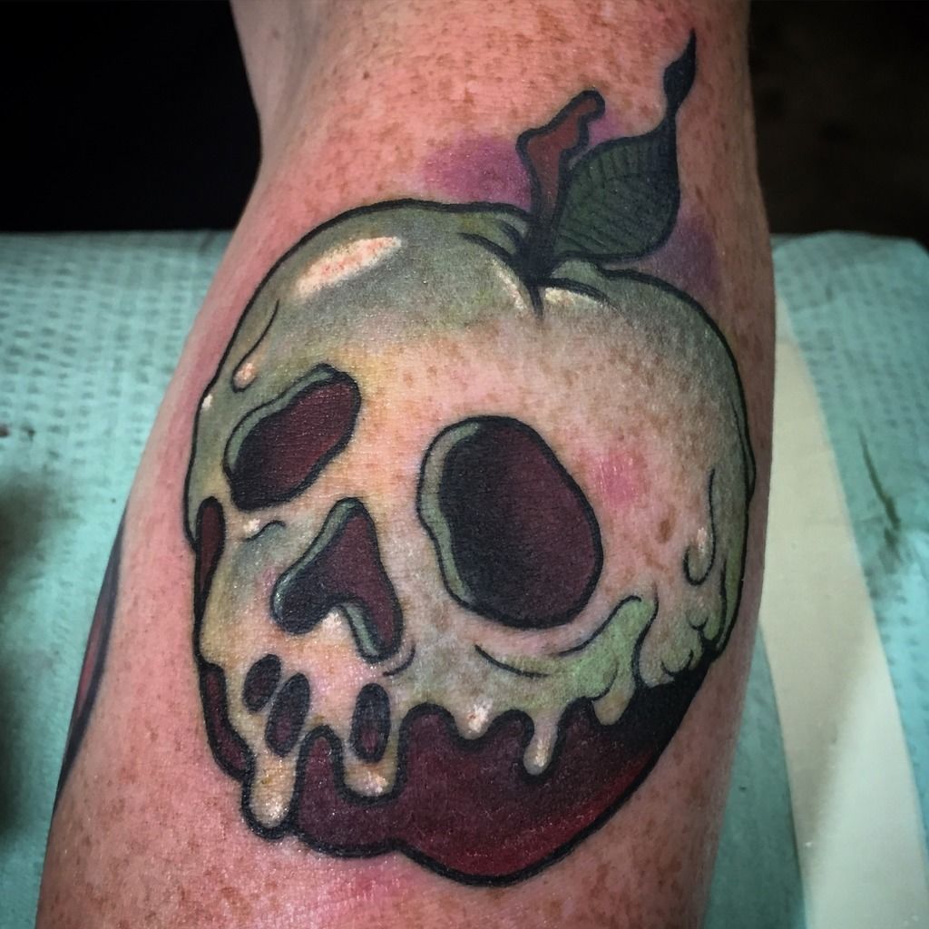 Snow White apple tattoo by Wes Fortier  Burning Hearts Ta  Flickr