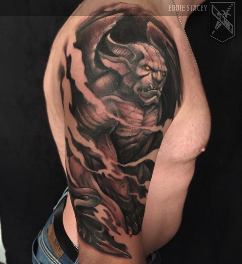 Tattoo uploaded by Southgate SG Tattoo  Piercing Studio   Gargoyle   custom blackwork belly tattoo by our resident flaink Flavia would love to  do more gothic designs like these Would