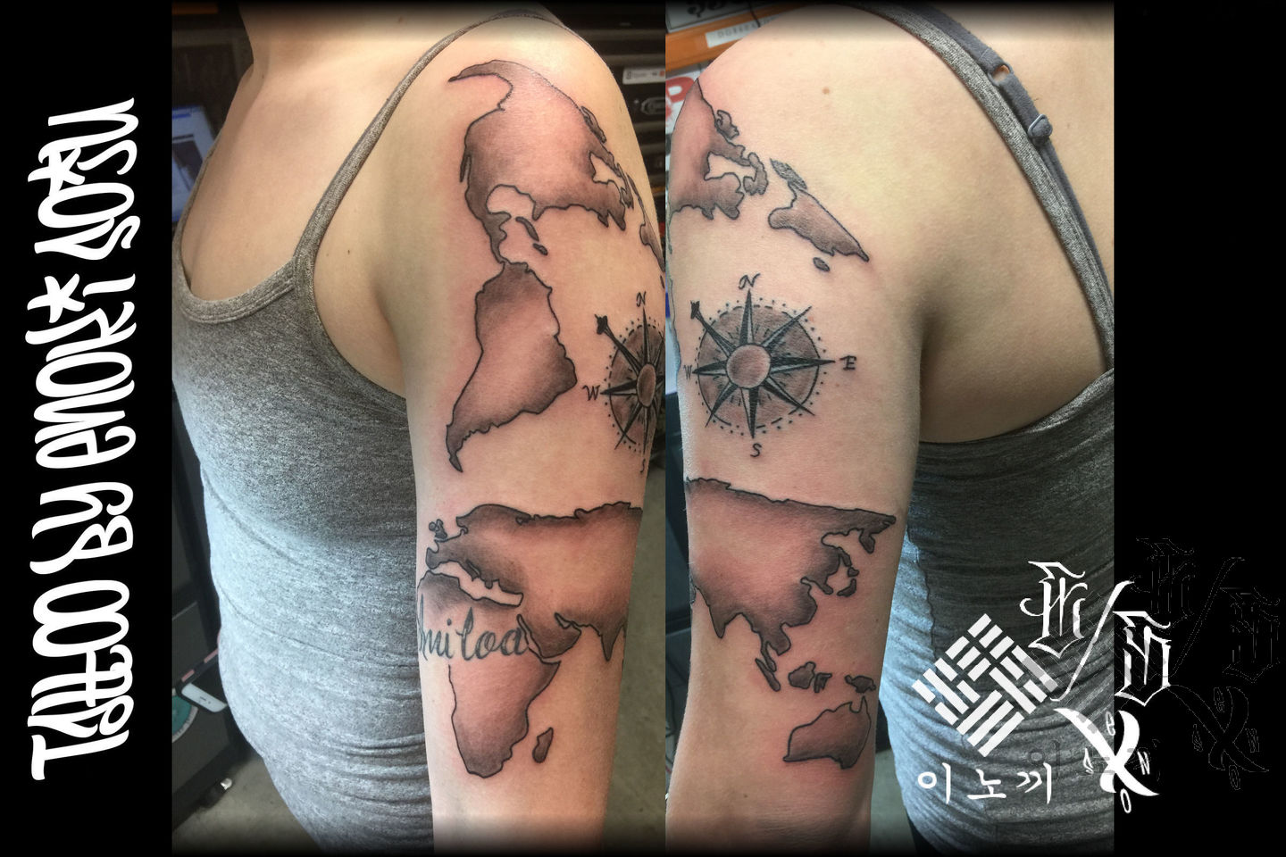 TATTOOS.ORG — Vintage compass with old world map in the back...