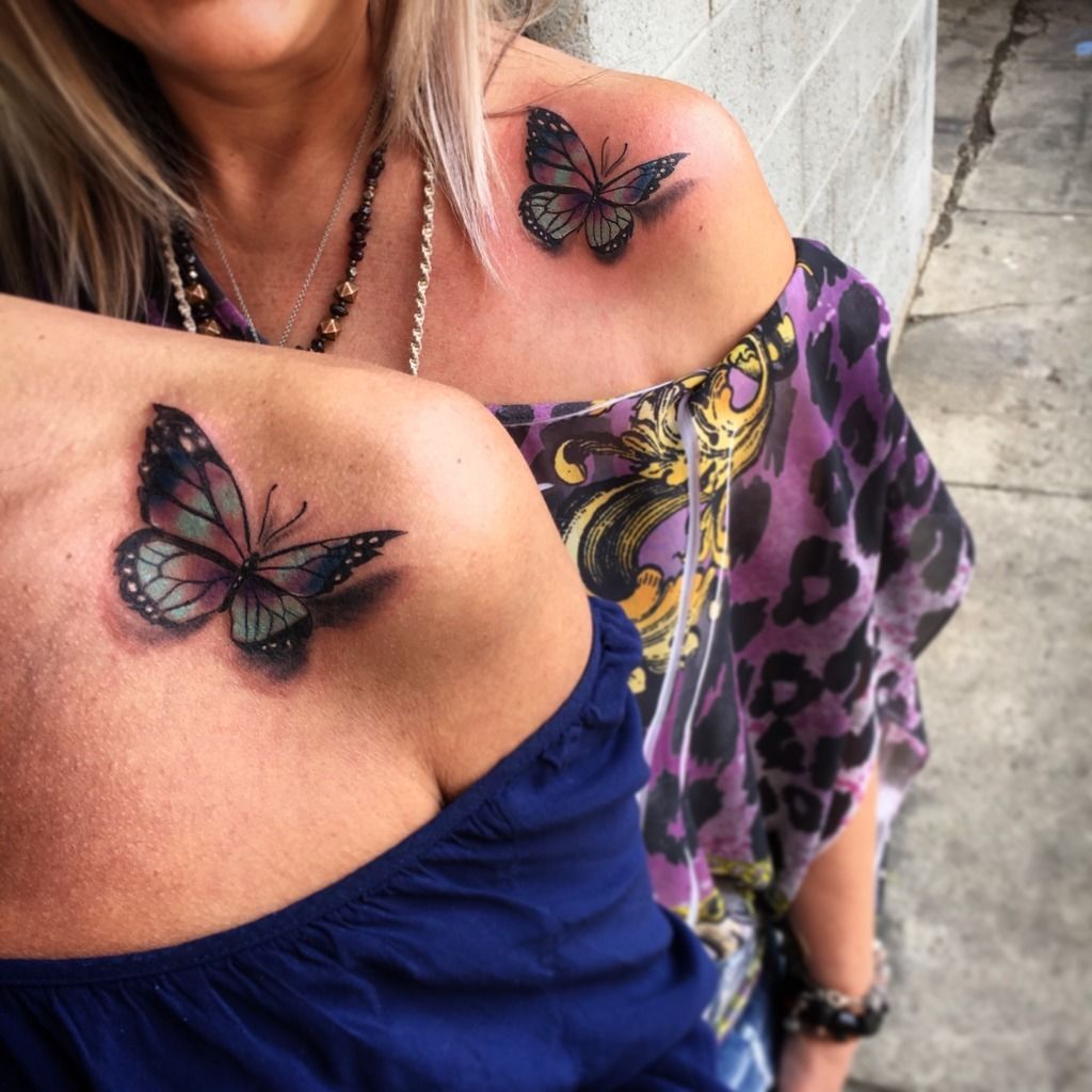 Beautiful butterfly design with shadow 3D effect this tattoo with some  colorful flowers  Leg tattoos Butterfly tattoo Butterfly tattoo designs