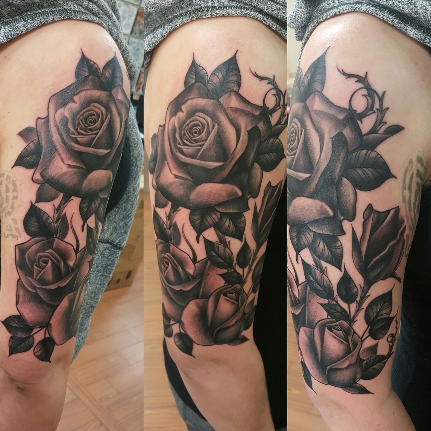 tattookies:roses-black-and-gray