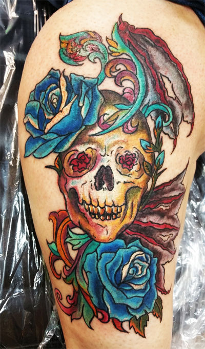 Skull_and_flowers-2