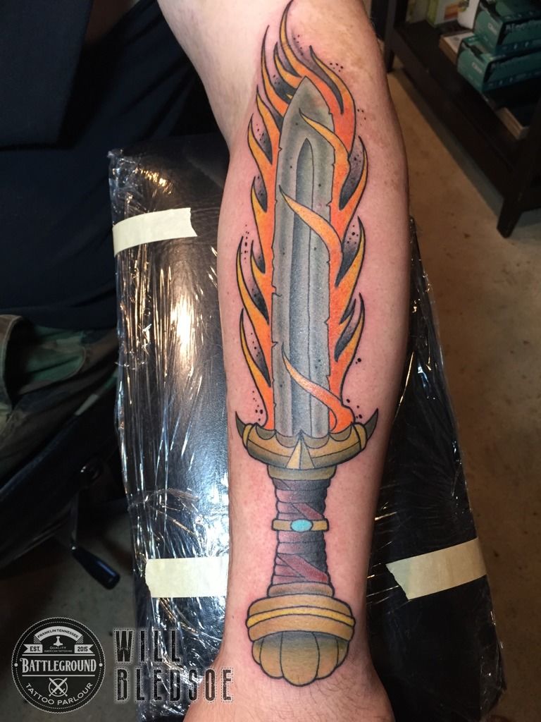Latest Flaming sword Tattoos | Find Flaming sword Tattoos