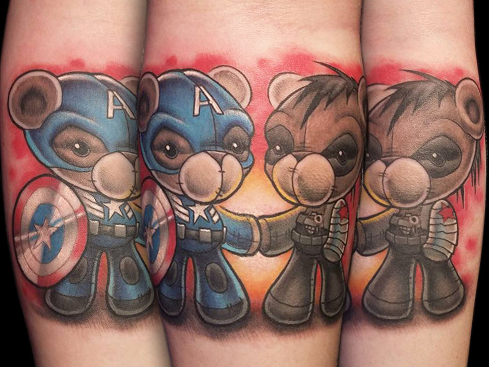 Disney Trading Pin Marvel Character Tattoo Blind Box - Captain America