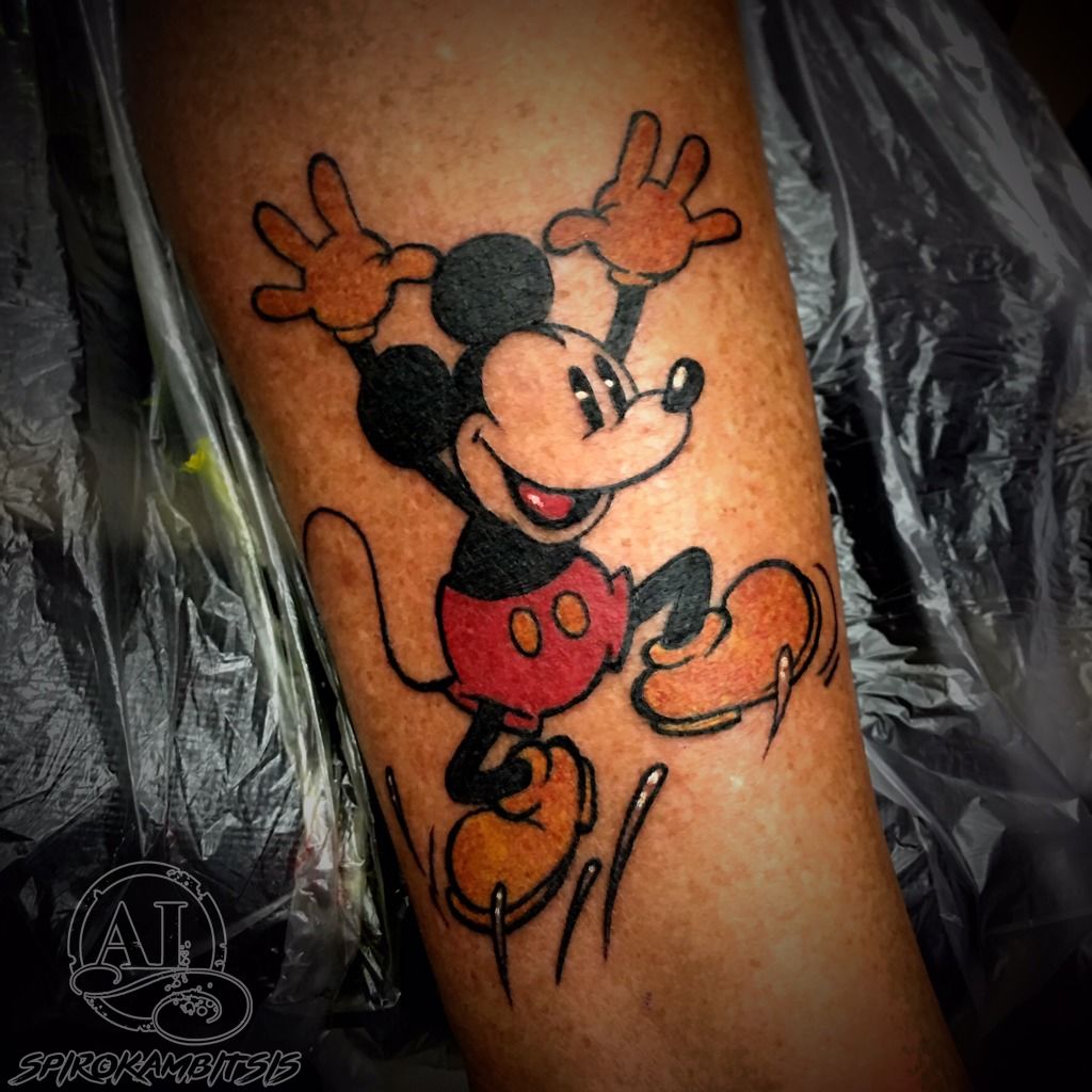 Tattoo uploaded by Revi Morgan  Mickey mouse hands rolling a  jointcigarette  Tattoodo