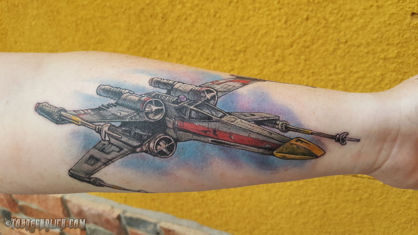 X wing fighter tattoo starwars  Spaceship tattoo Star wars tattoo Star  tattoos