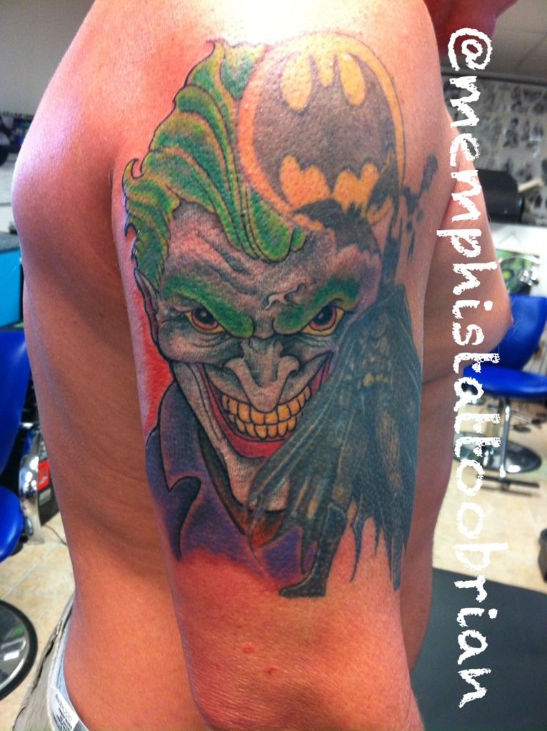Tattoo of Batman Joker Comics