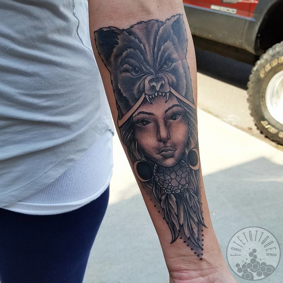 Wolf Girl Tattoo by Calum  Tribal Body Art