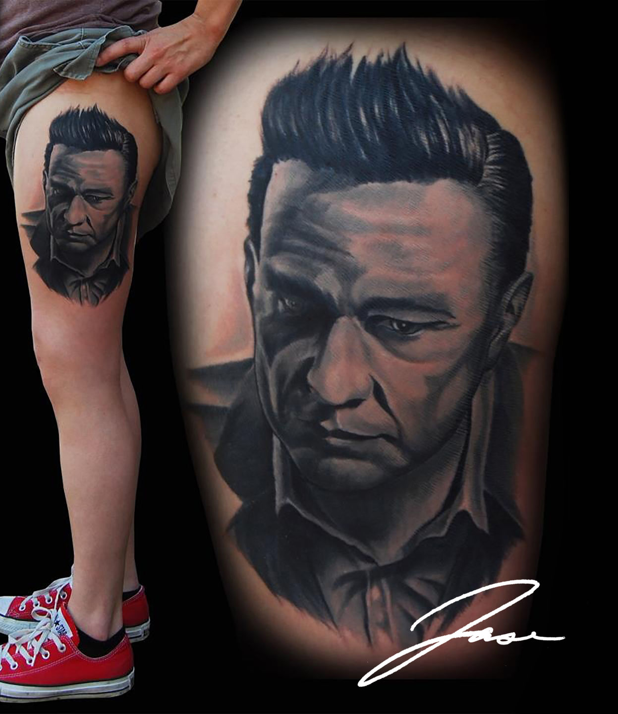 Johnny Cash #tattoo. My interpretation based off the refer… | Flickr