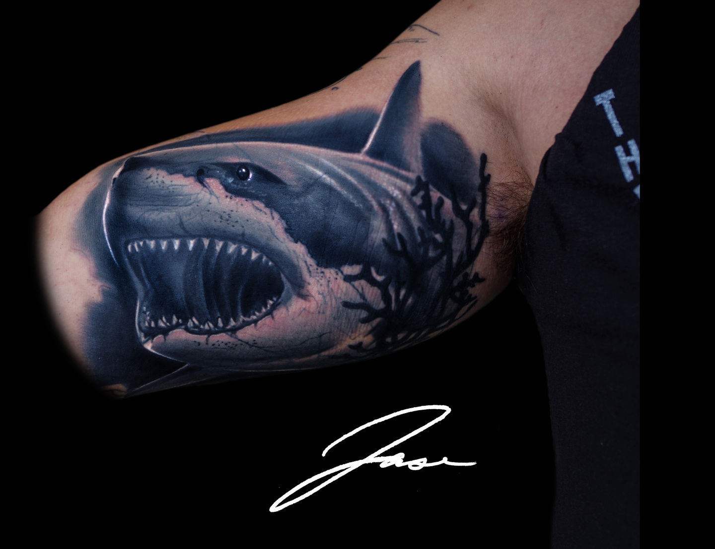 Premium Vector  Geometric shark tattoo