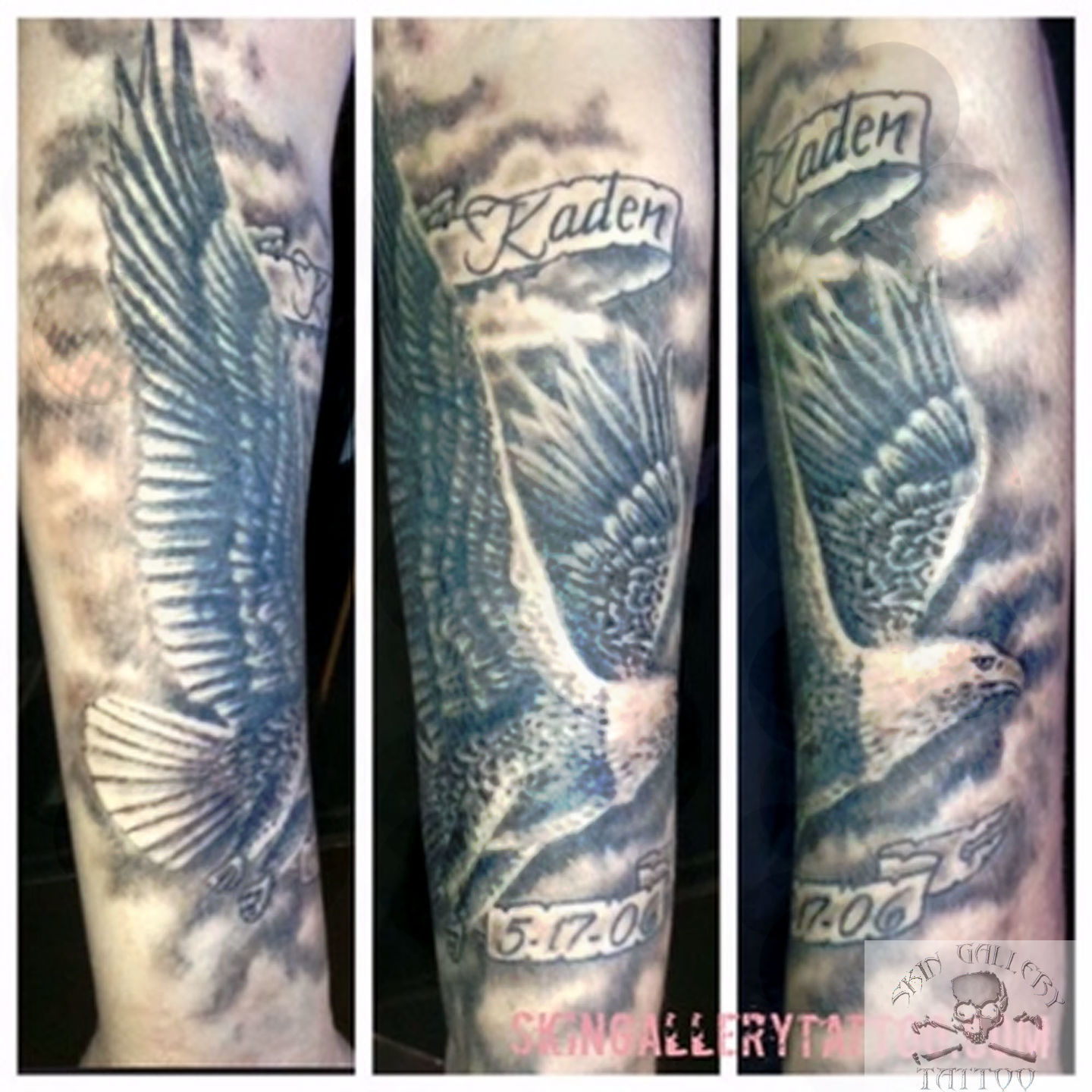 Tattoo tagged with: animal, big, bird, black and grey, eagle, facebook,  forearm, matiasnoble, rhino, twitter | inked-app.com