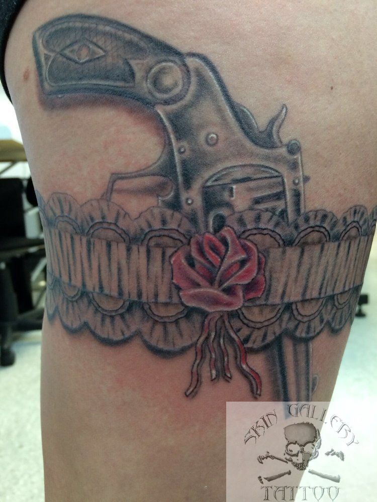 Second session on floral leg garter Guss in Frederick MD by Colin  Smallwood  rtattoos