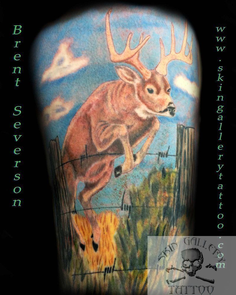 discount fake tattoo deer head jewel large 8.25