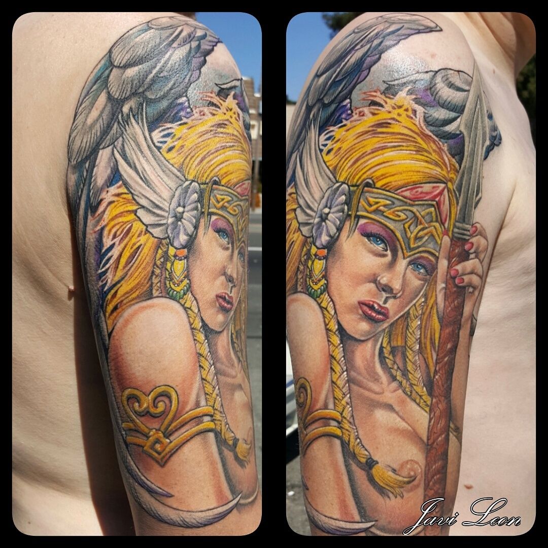 Female Warrior Tattoo by DB Wyte  Iron Palm Tattoos  Body Piercing